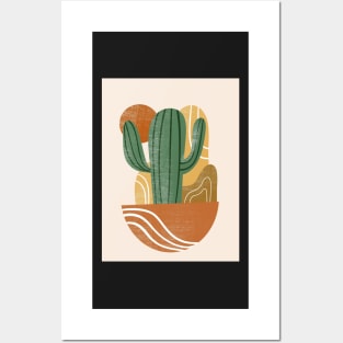 Boho Saguaro Cactus Posters and Art